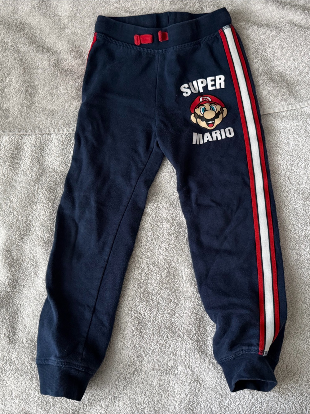 H&M Navy Super Mario Joggers with Red & White Side Stripes